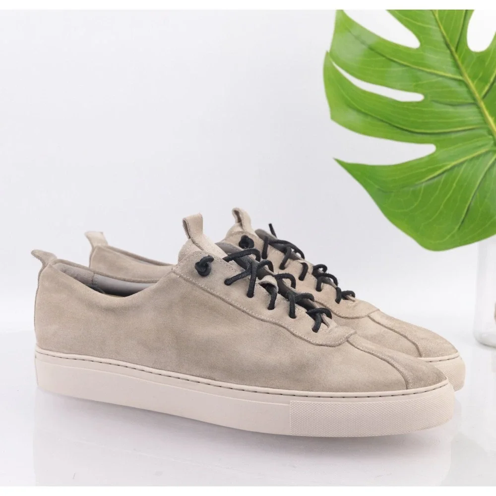 Grenson Mens Sneaker 1 Size 12 WIDE Tan Suede Lace Up Casual Shoes Low England